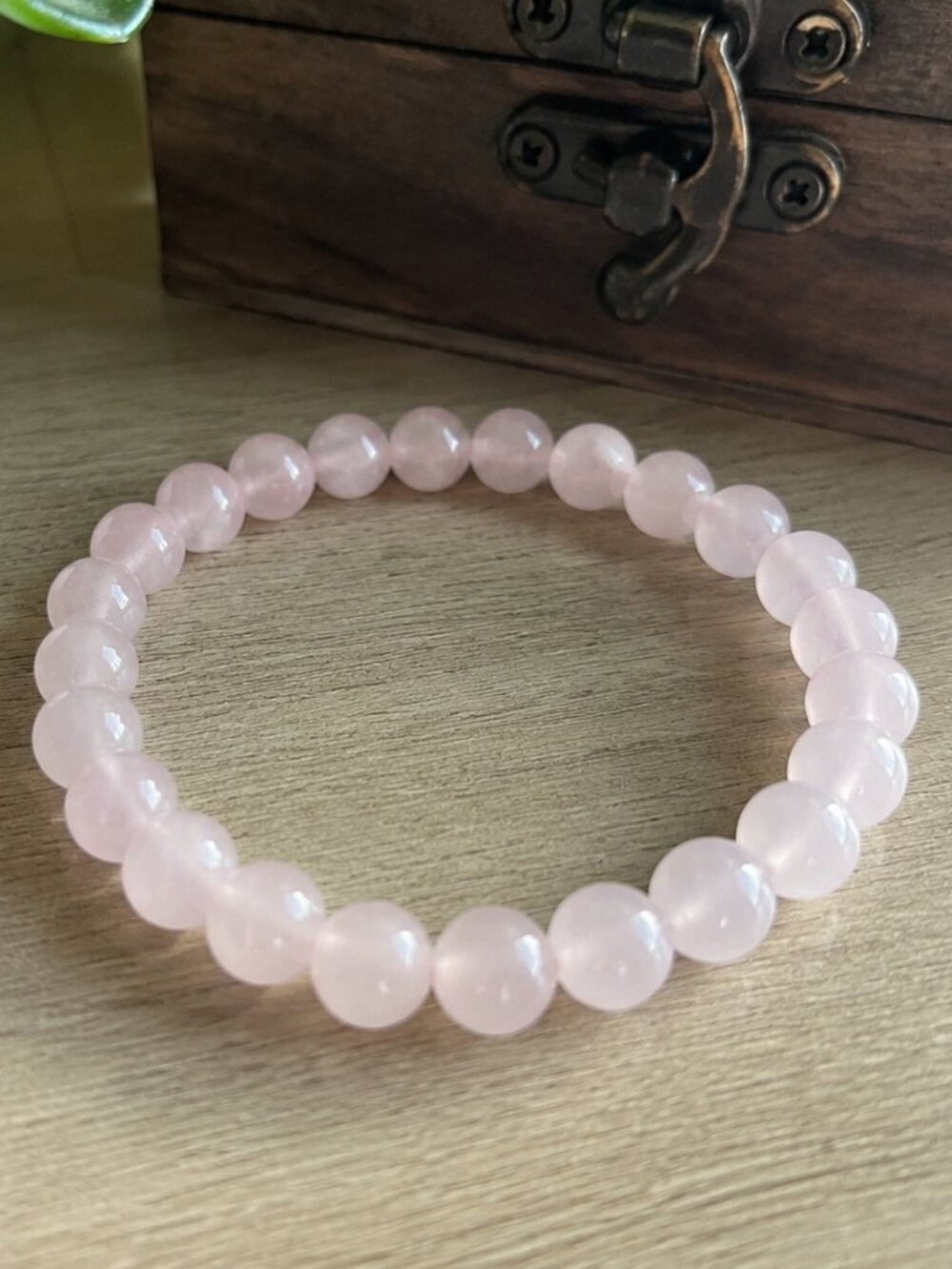 Rose Quartz Beaded Stretch Bracelet